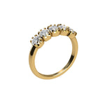 Five Stone Round Brilliant Diamond Ring with Antique Setting ( 1 ctw. )