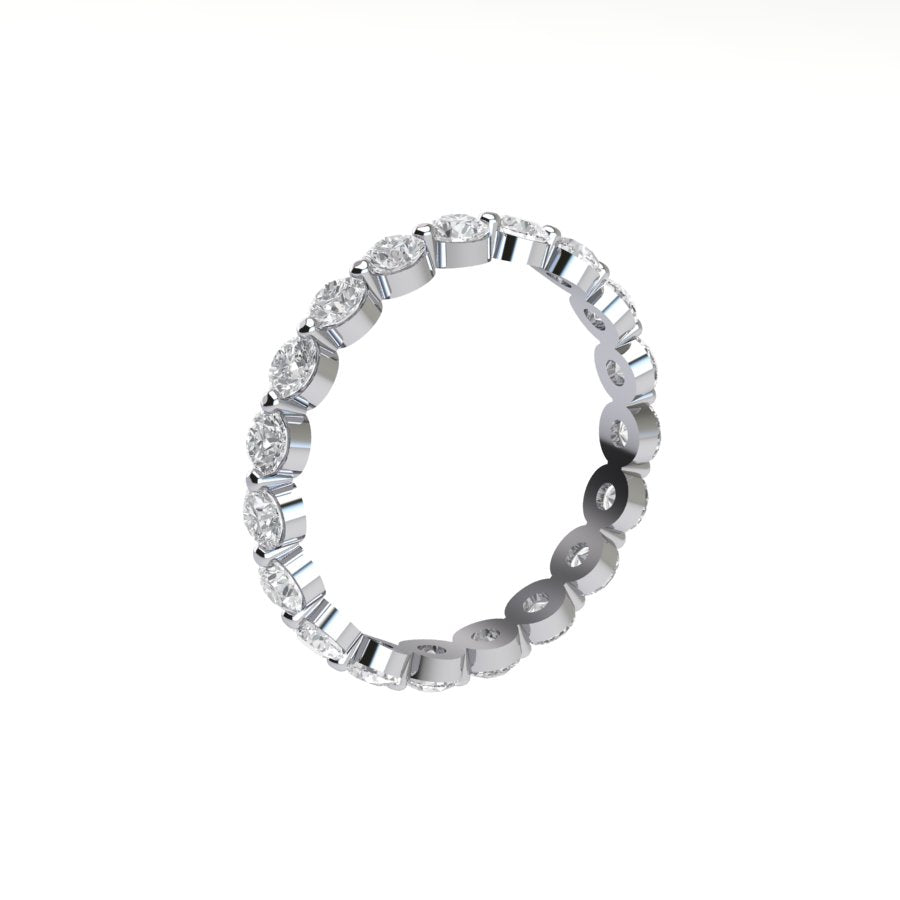 Diamond Eternity Wedding Band with Shared Prong Setting ( 2 ctw. )
