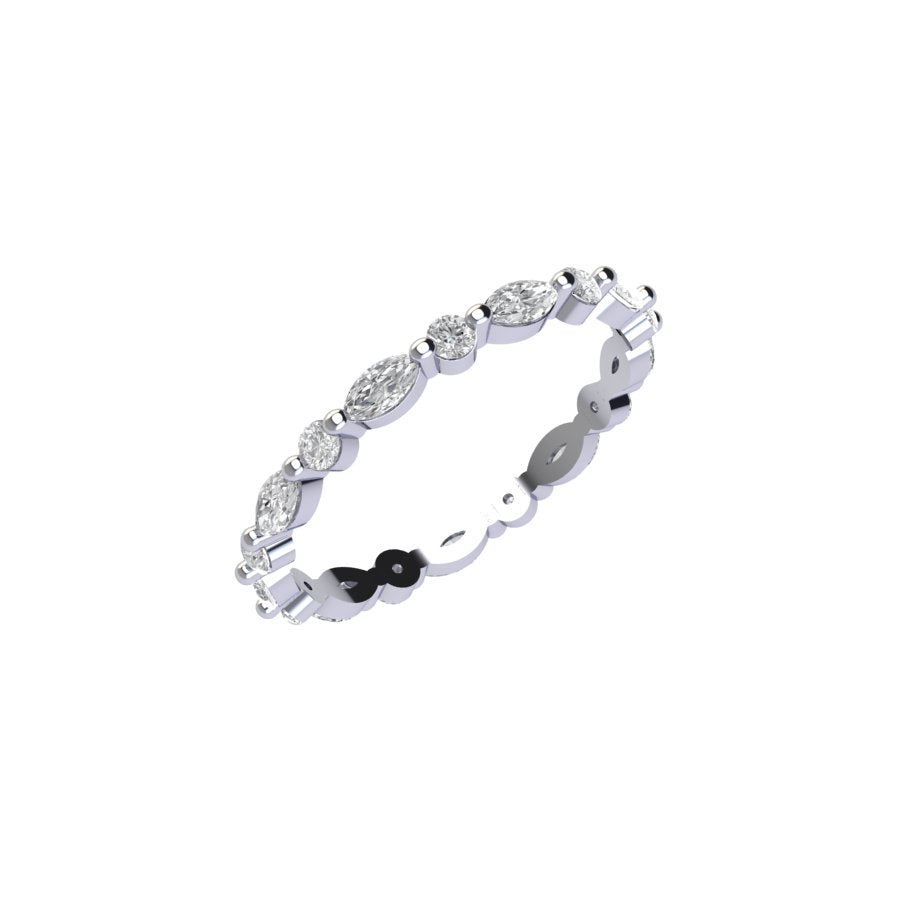 Marquise and Round Diamond Eternity Ring ( 1 ctw. )