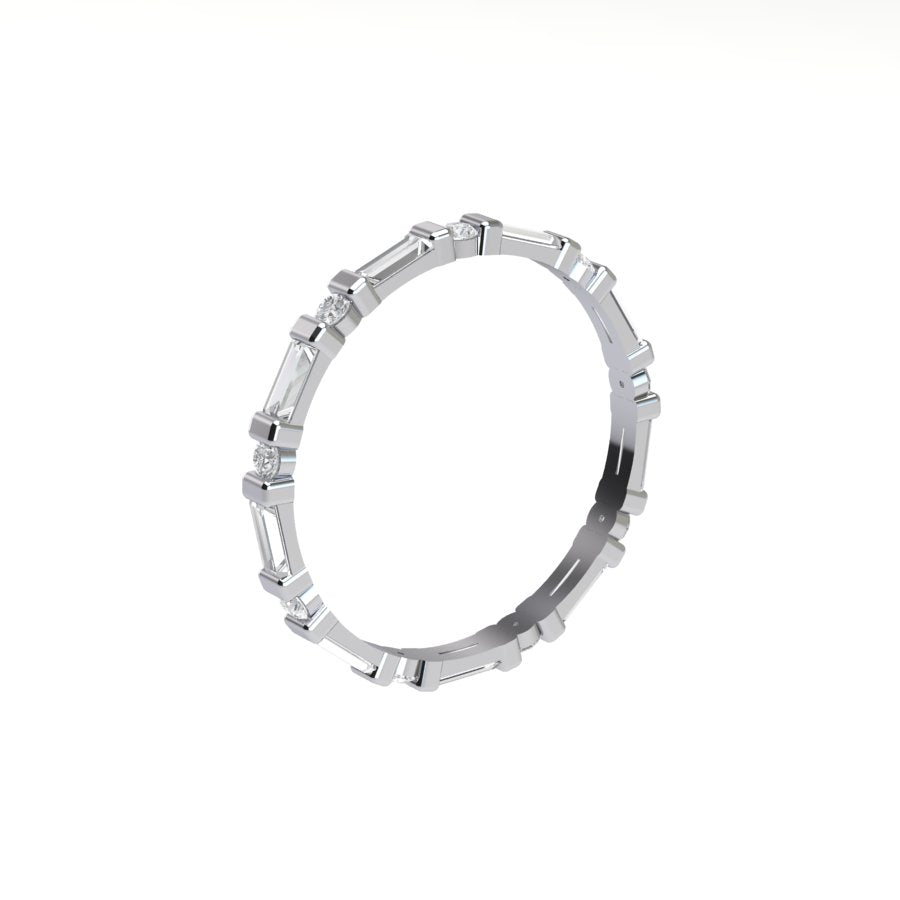 Baguette and Round Diamond Eternity Ring