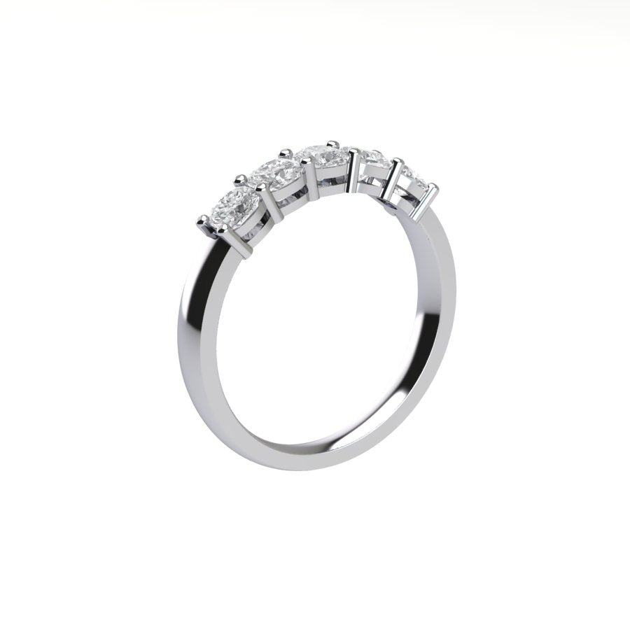 Five Stone Cushion Cut Diamond Ring With Basket Setting ( 1 ctw.)