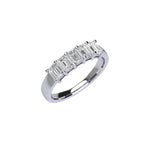 Five Stone Emerald Cut Diamond Ring With Basket Setting ( 1 ctw.)