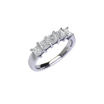 Five Stone Princess Cut Diamond Ring With Basket Setting ( 1 ctw.)