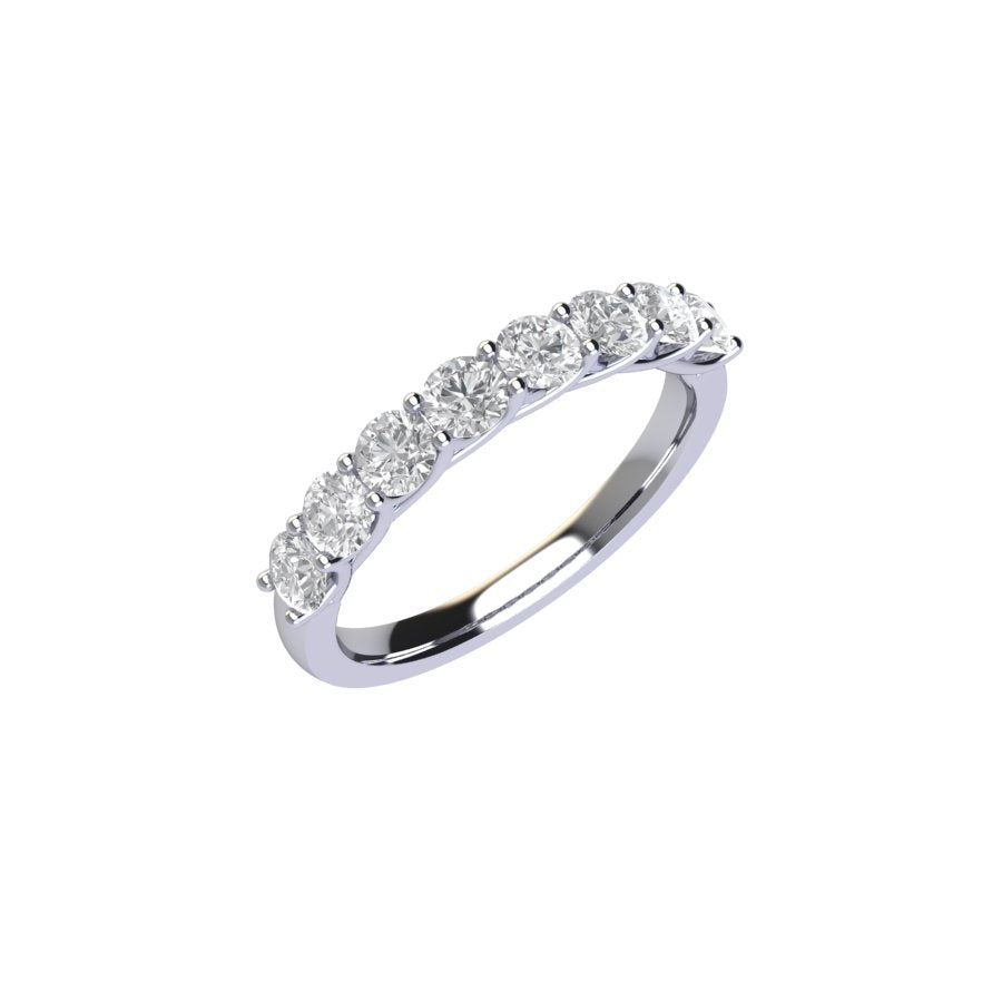 Eight Stone Round Brilliant Diamond Ring with Trellis Setting ( 1 ctw. )