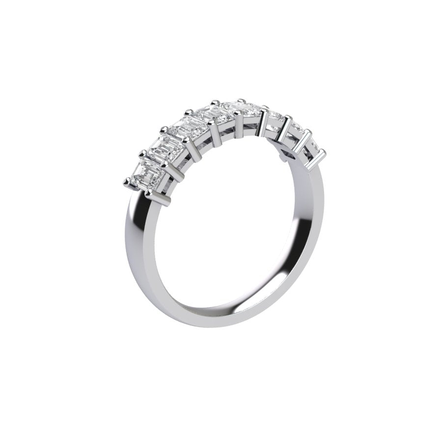 Eight Stone Emerald Cut Diamond Ring With Basket Setting ( 1 ctw. )