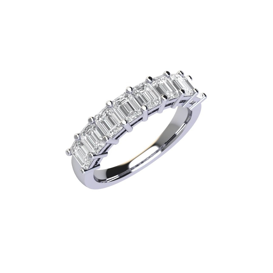 Eight Stone Emerald Cut Diamond Ring With Basket Setting ( 2 ctw. )
