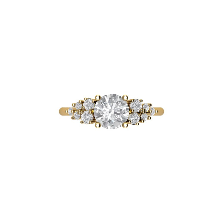 1 1.5 2 Carat Round Shape Lab Diamond Engagement Ring in 14K white gold 14K yellow gold 14k rose gold 18K yellow gold 19k white gold and platinum ring