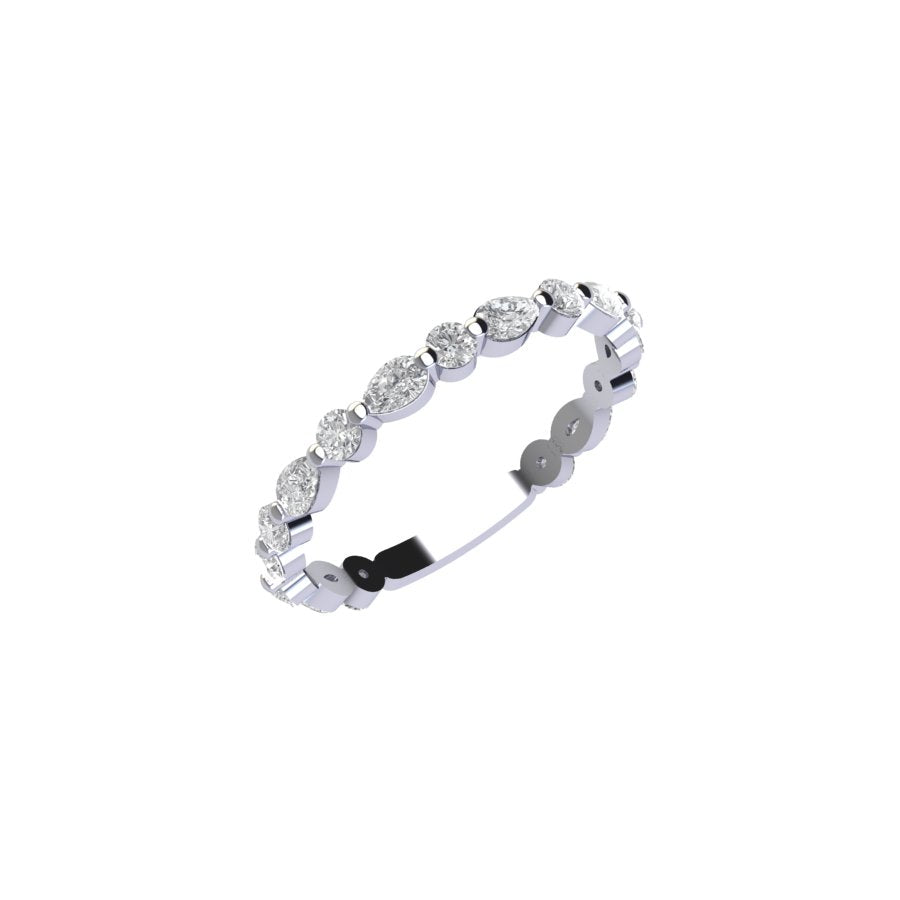 Three Quarter Lab Grown Pear and Lab Grown Round Diamond Eternity Ring