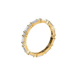 Baguette and Round Diamond Eternity Ring with Shared Prongs