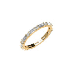Baguette and Round Diamond Eternity Ring with Shared Prongs