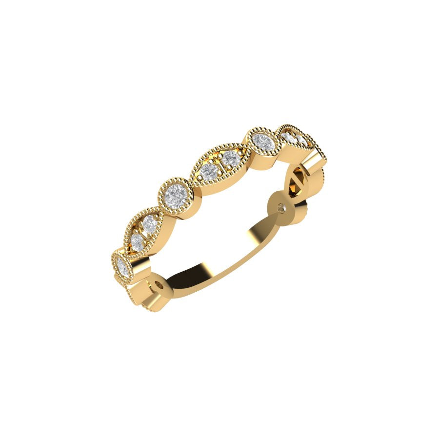 Three Quarter Pianna Diamond Eternity Ring with Milgrain Media