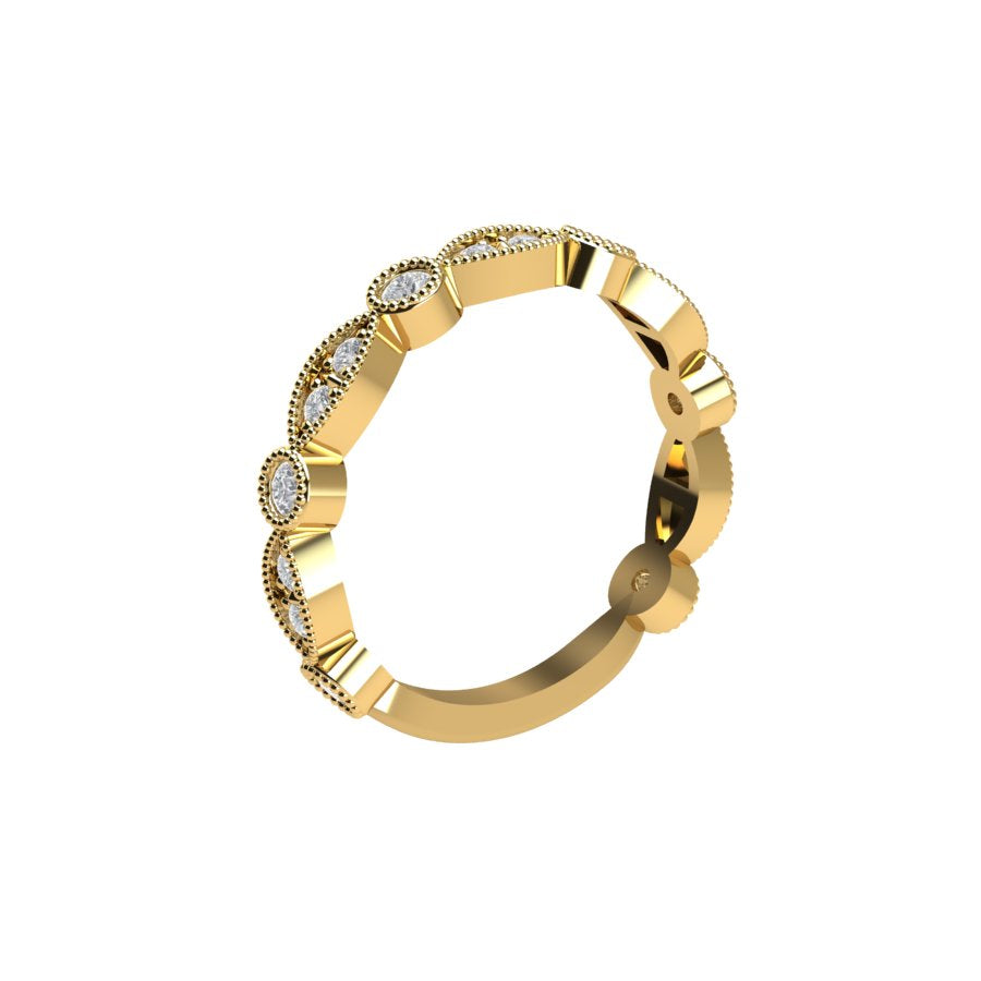 Three Quarter Pianna Diamond Eternity Ring with Milgrain Media