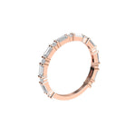 Three Quarter Lab Baguette and Lab Round Diamond Eternity Ring with Shared Prongs