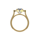 Moissanite Engagement Ring with Vintage Diamond Halo