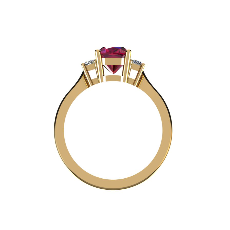 Jeska Ruby and Baguettes Diamond Engagement Ring