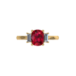 Jeska Ruby and Baguettes Diamond Engagement Ring