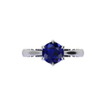 Azusa Blue Sapphire  Engagement Ring