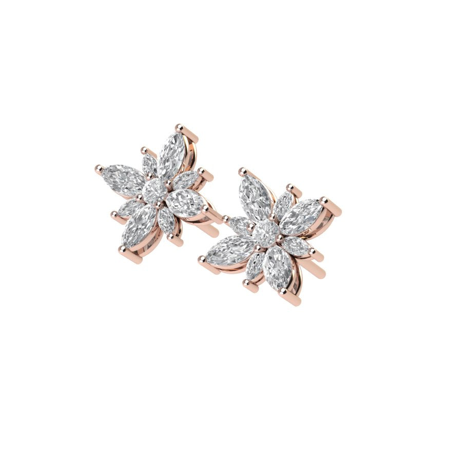 Diamond Flower Earrings