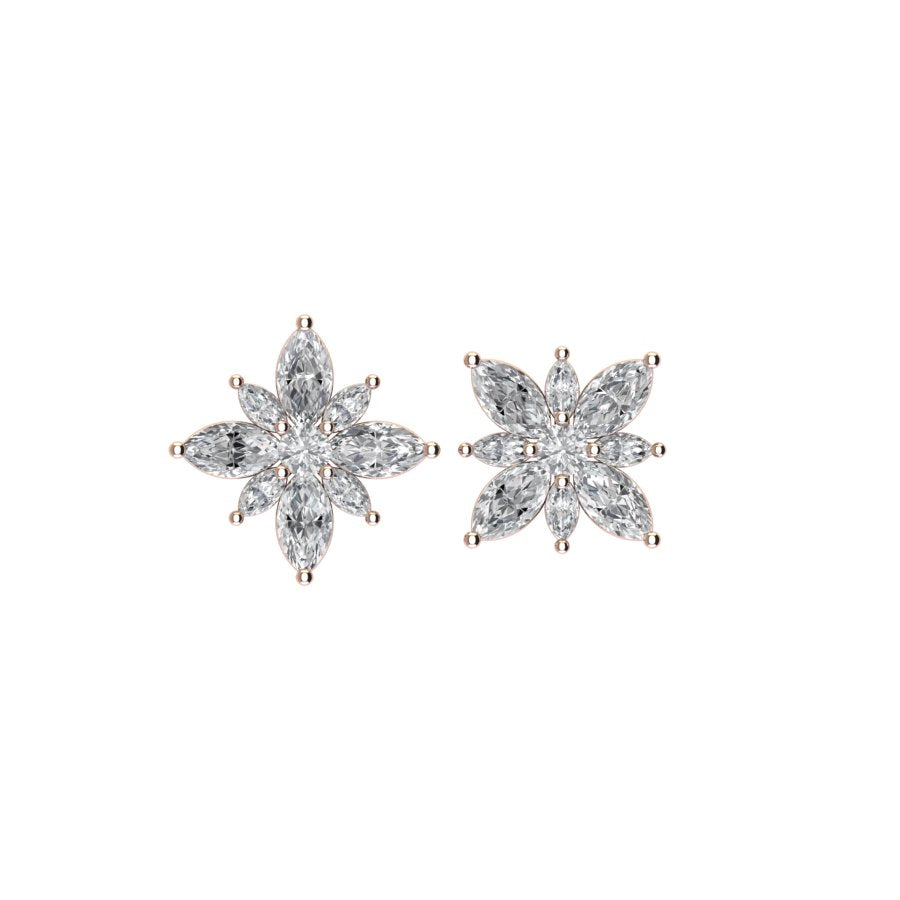 Diamond Flower Earrings