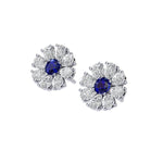 Diamond and Sapphire Flower Earrings