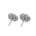 Diamond and Sapphire Flower Earrings