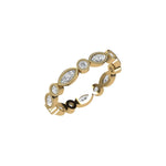 Mirari Marquise and Round Brilliant cut Milgrain Diamond Eternity Ring