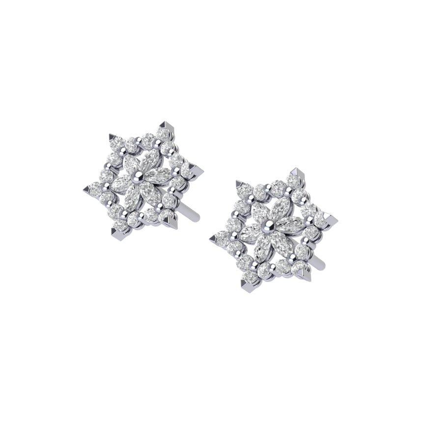 Diamond Snowflake Earrings