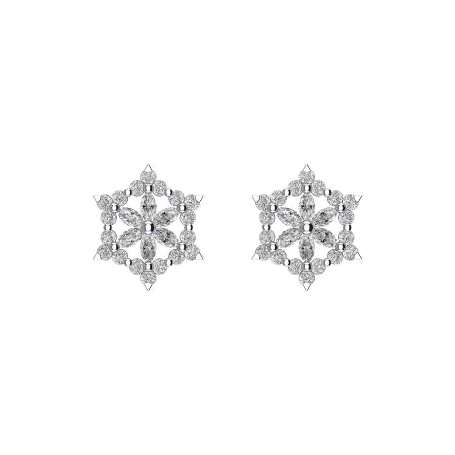 Diamond Snowflake Earrings