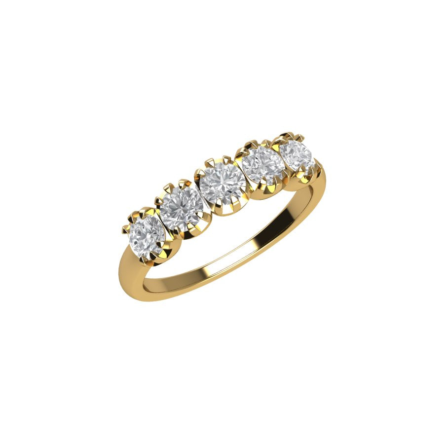 Half diamond eternity ring in 18k yellow gold. at Susannah Lovis Jewellers