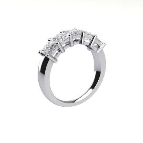 Five Stone Princess Cut Diamond Ring With Basket Setting ( 2 ctw.)