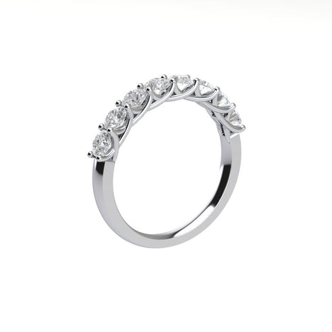Eight Stone Round Brilliant Diamond Ring with Trellis Setting ( 1 ctw. )