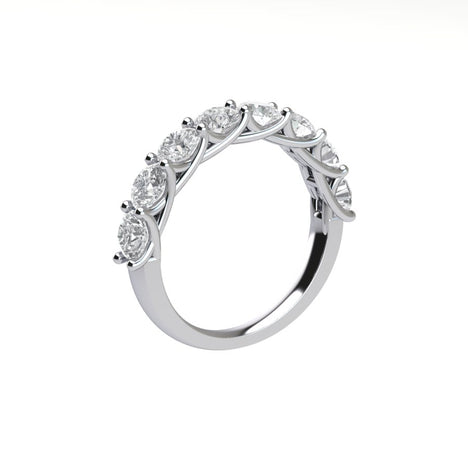Eight Stone Round Brilliant Diamond Ring with Trellis Setting ( 2 ctw. )