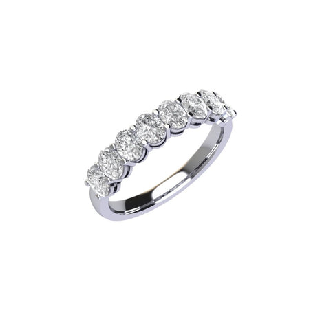 Eight Stone Oval Cut Diamond Ring With Basket Setting ( 1 ctw. )