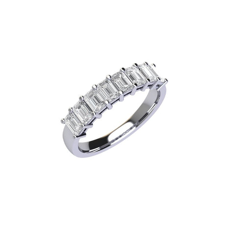 Eight Stone Emerald Cut Diamond Ring With Basket Setting ( 1 ctw. )