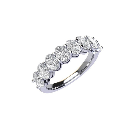 Eight Stone Oval Cut Diamond Ring With Basket Setting ( 2 ctw. )