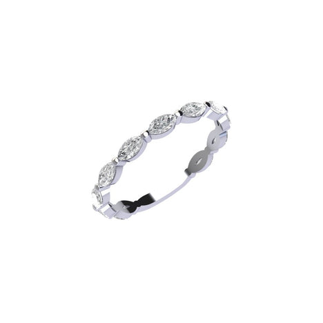 Three Quarter Lab Grown Marquise Diamond Eternity Ring with Shared Prong Setting ( 0.75 ctw. )