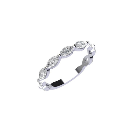 Three Quarter Lab Grown Marquise Diamond Eternity Ring with Shared Prong Setting