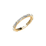 Baguette and Round Diamond Eternity Ring with Shared Prongs