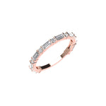 Three Quarter Lab Baguette and Lab Round Diamond Eternity Ring with Shared Prongs