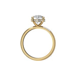 Lab Diamond Hidden Halo Engagement Ring - Shimmering Solitaire Design with Hidden Halo and High-Polished Band