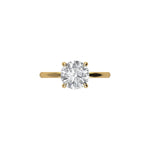 Lab Diamond Hidden Halo Engagement Ring - Shimmering Solitaire Design with Hidden Halo and High-Polished Band