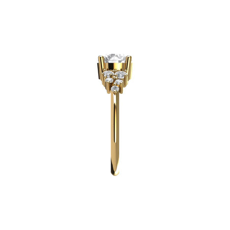 Mirri Round Moissanite Engagement Ring with Natural Diamonds in 14K White Gold 14K Rose Gold 14K Yellow Gold 18K Yellow 19K White Gold and Platinum