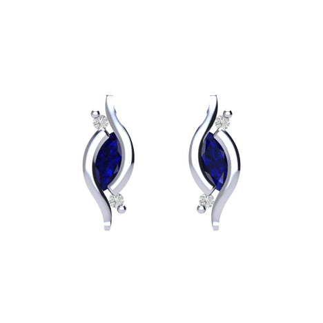Lovisa Diamond and Sapphire Scroll Earrings